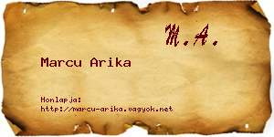 Marcu Arika névjegykártya